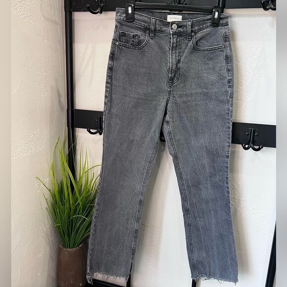 PacSun Stretch Crop Boot cut jeans high waist Black wash size 27 - Picture 2 of 16